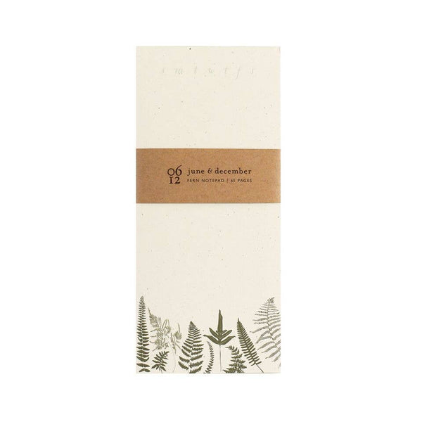 June & December - Fern Notepad, Daily To Do: 4"x9"