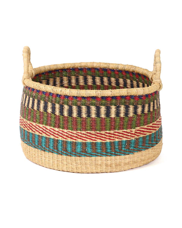 The Basket Room - TAWIAH : Panier de rangement de sol moyen bleu, vert et marron : Bleu / M