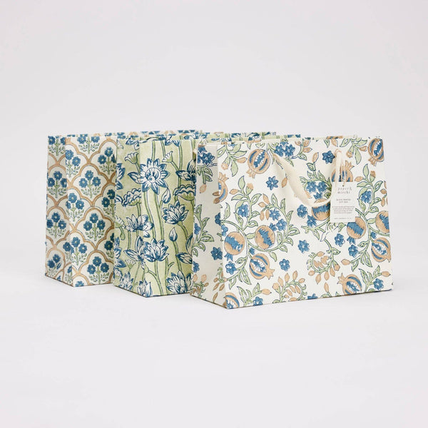 Paper Mirchi - Hand Block Printed Gift Bags (Medium) - Indigo