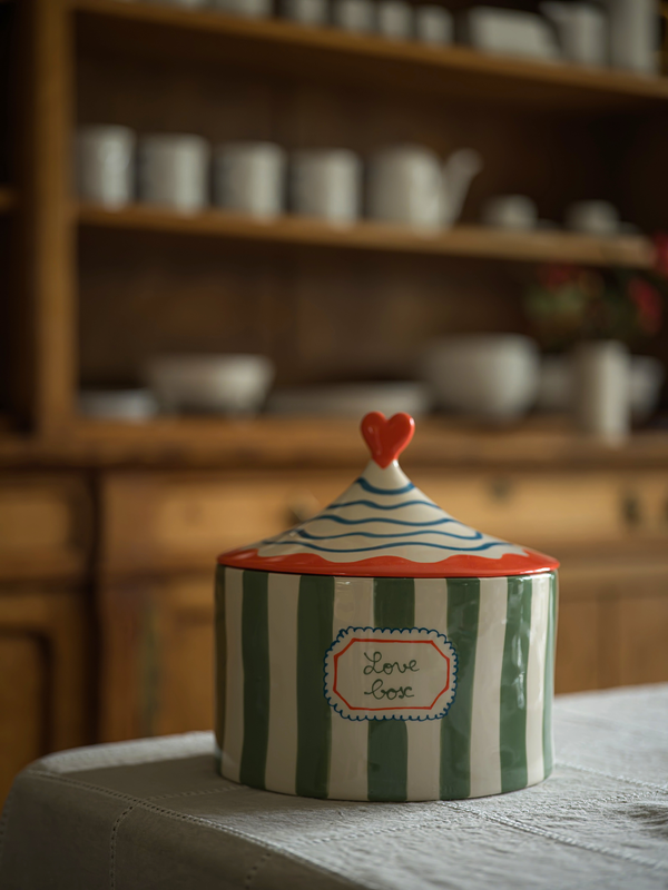 LAETITIA ROUGET Love Box Khaki Stripes & Orange