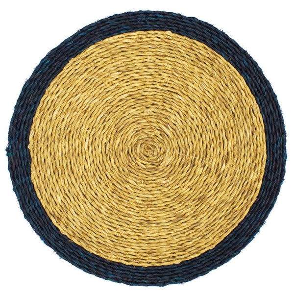 Gone Rural UK - Indigo Trim Lutindzi Grass Placemat: 28cm