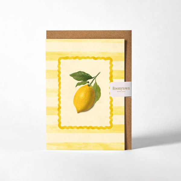 Roomytown - Greetings Card - Lemon Yellow Stripe