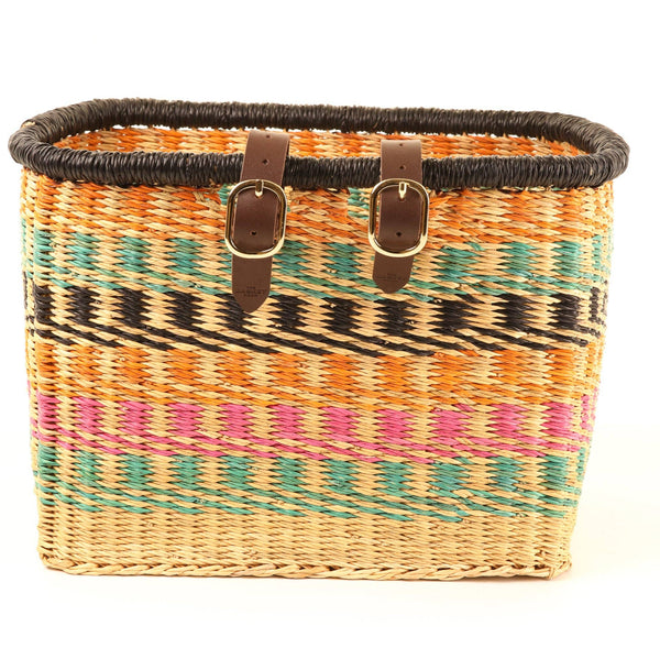 The Basket Room - ASHANTI : Panier à vélo rectangulaire multicolore fabriqué à la main : Français