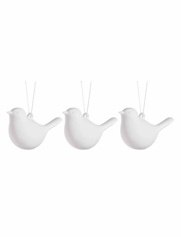 Airdrie Porcelain Bird Baubles (set of 3)