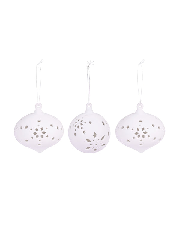 Porcelain Cutwork Baubles (set of 3)