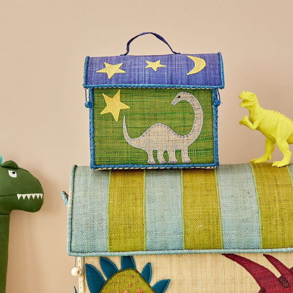 Raffia Kids Bag with Dinosaur Theme