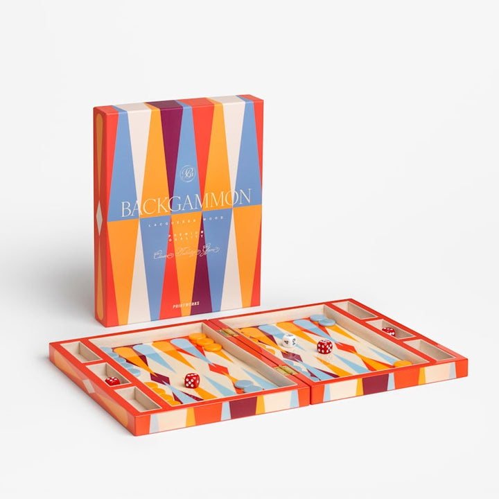 PRINTWORKS Lacquered Backgammon Set, Red – Jack & Abel