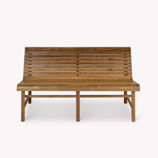 Wooden bench on a white background