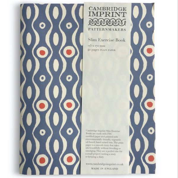 Exercise Book Persephone cornflower and red