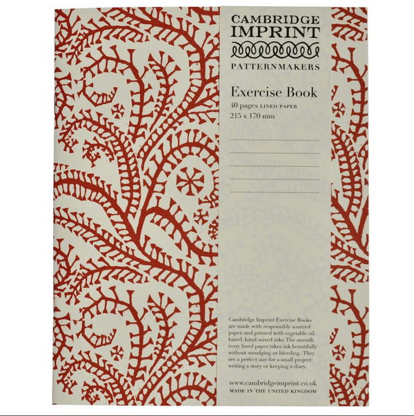 Exercise Book Seaweed Paisley Crimson (Lined)