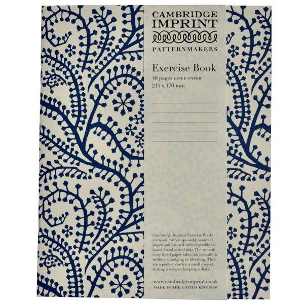 Exercise Book Seaweed Paisley Prussian Blue (Lined)
