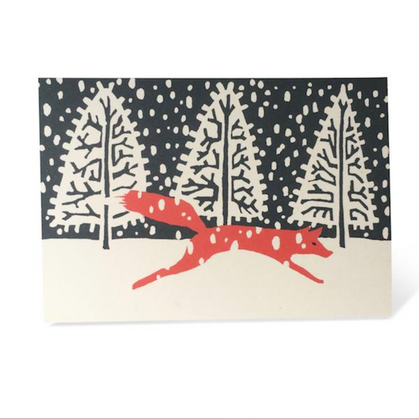 Pack of Ten Cards Fox In Winter