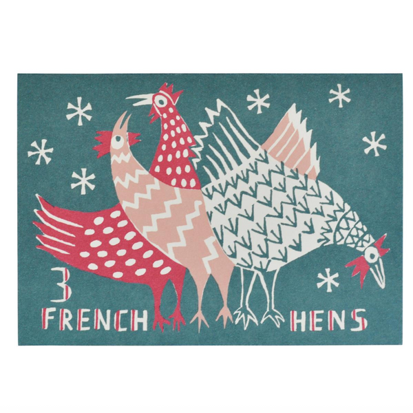 Pack of Ten Cards Three French Hens