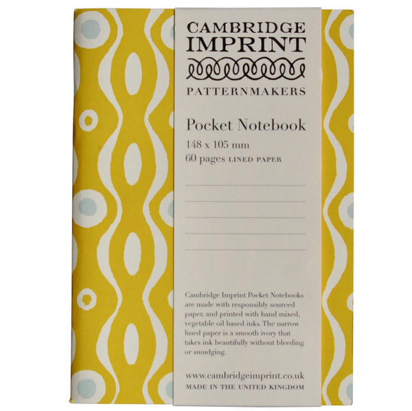 Pocket Notebook Persephone Mustard and Pale Turquoise