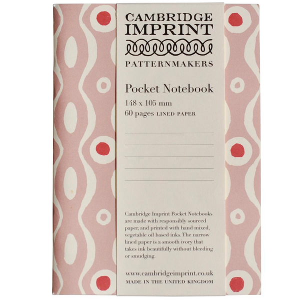 Pocket Notebook Persephone Pale Pink and Raspberry