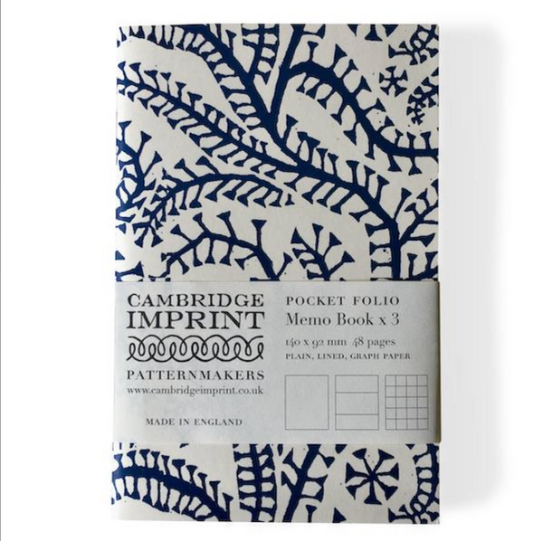 Three Assorted Memo Books for Pocket Folio Blue