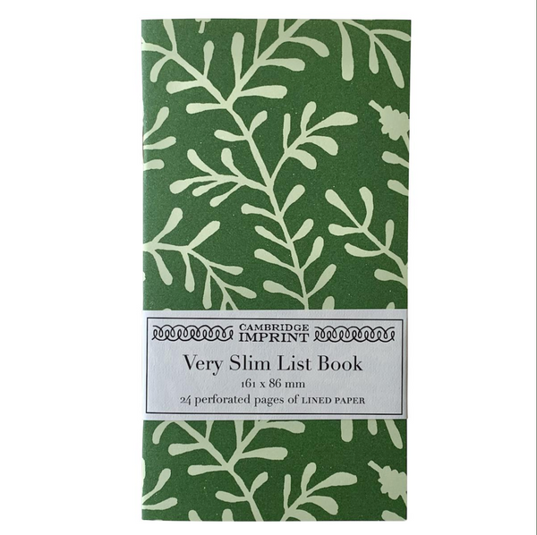 Very Slim List Book Sprig Pea Green