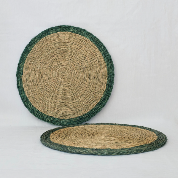 GONE RURAL Forest Green Woven Grass Placemats 28cm