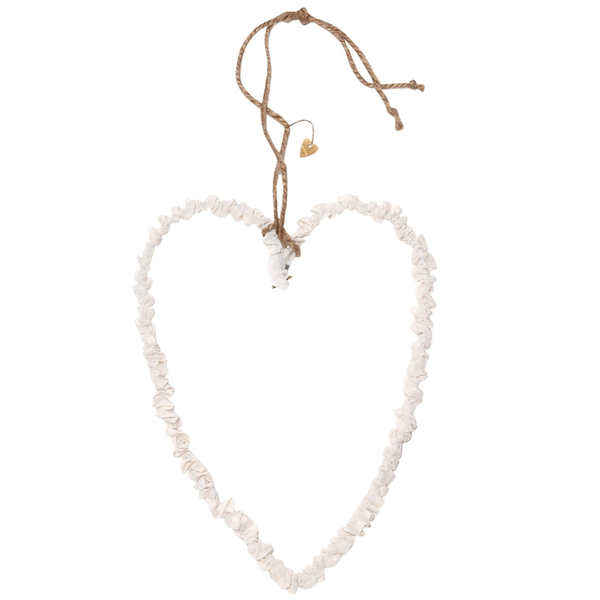 Walther & Co. Heart, organdie, white - pack of 3