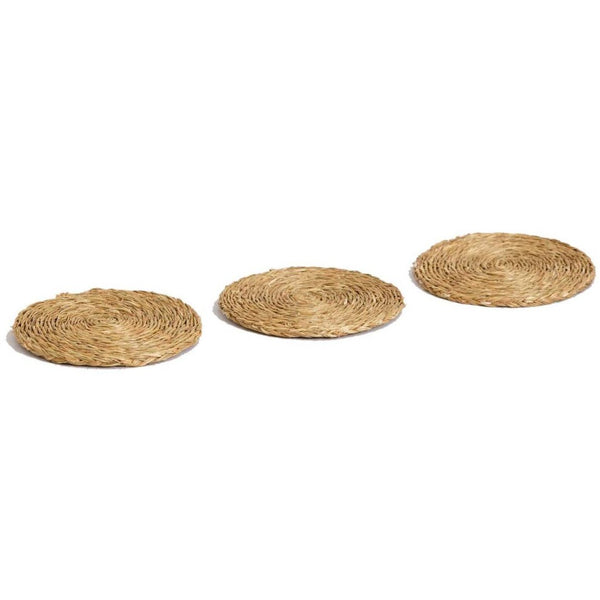 GONE RURAL Smoke Grass Woven Coasters (set of 6)