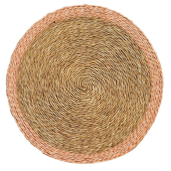 GONE RURAL Handwoven Lutindzi Grass Placemats with a Blush Pink Trim