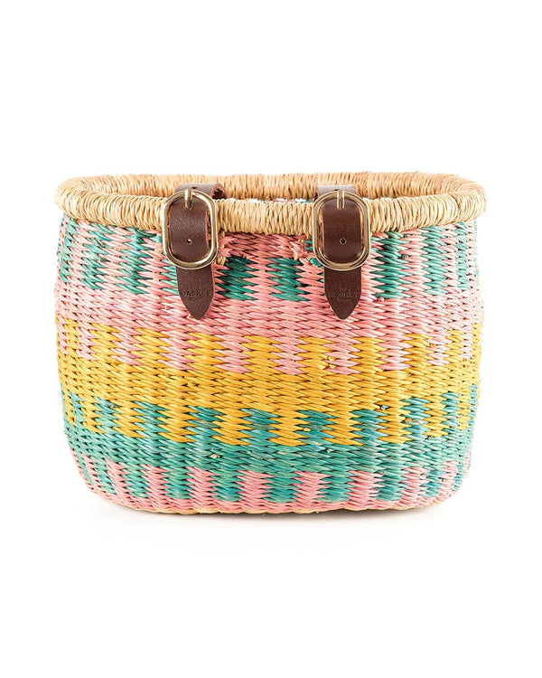 THE BASKET ROOM Elmina: Child's Pastel Pattern Bike Basket