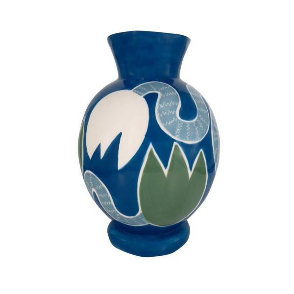 Indigo Tulip Flower Vase