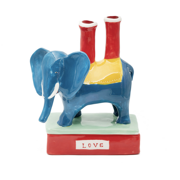 Nuno Blue Elephant Candleholder