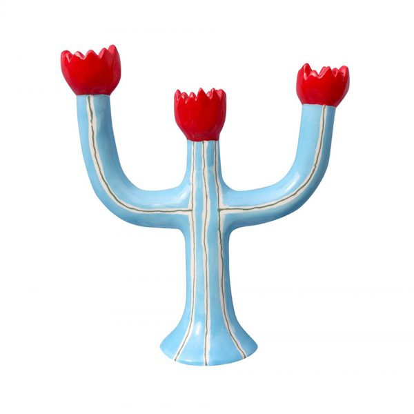 Turquoise Tulip Candleholder