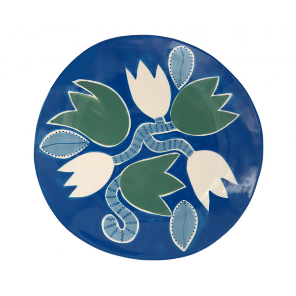 Blue & Green Tulip Dinner Plate